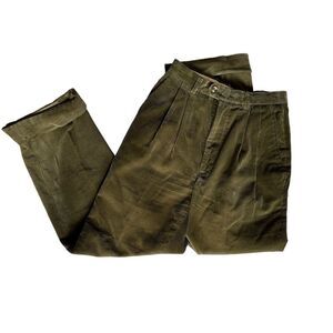 Vintage 80s Clovis Ruffin Sport Corduroy Green High Waisted Pants size 5
